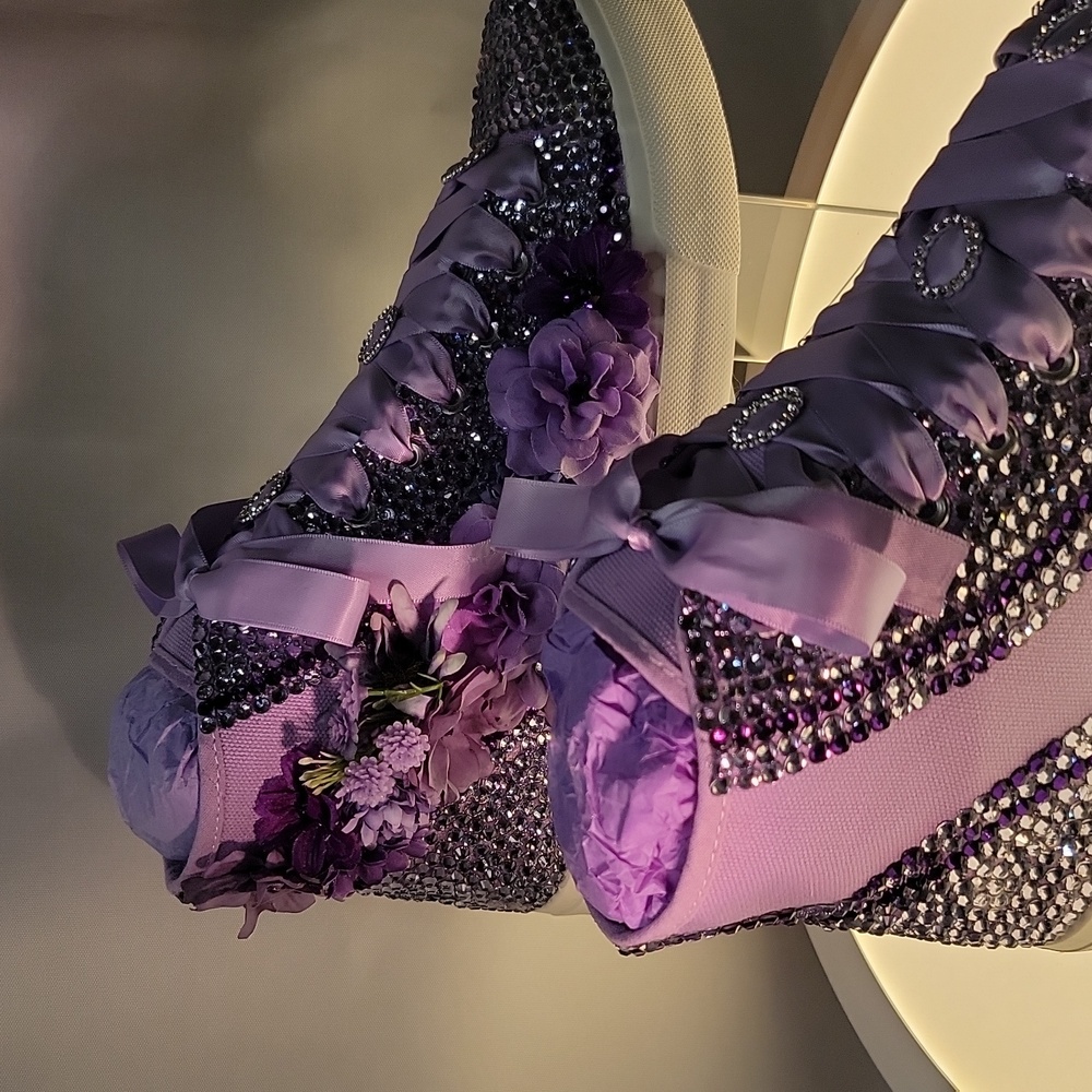 Floral Purple Women's Sneakers - Picture 8 of 8